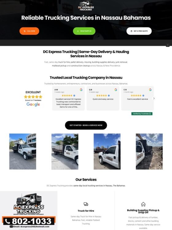 DC Express Trucking Website